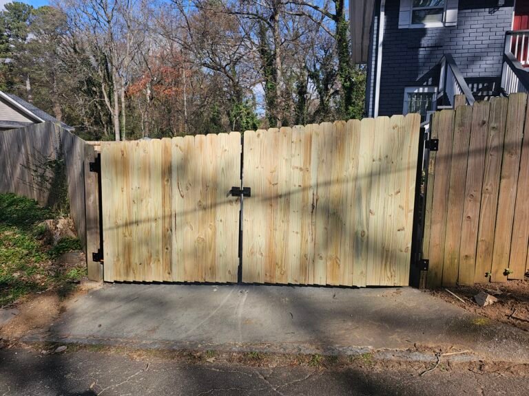 Repairing a double wood gate on a residential fence