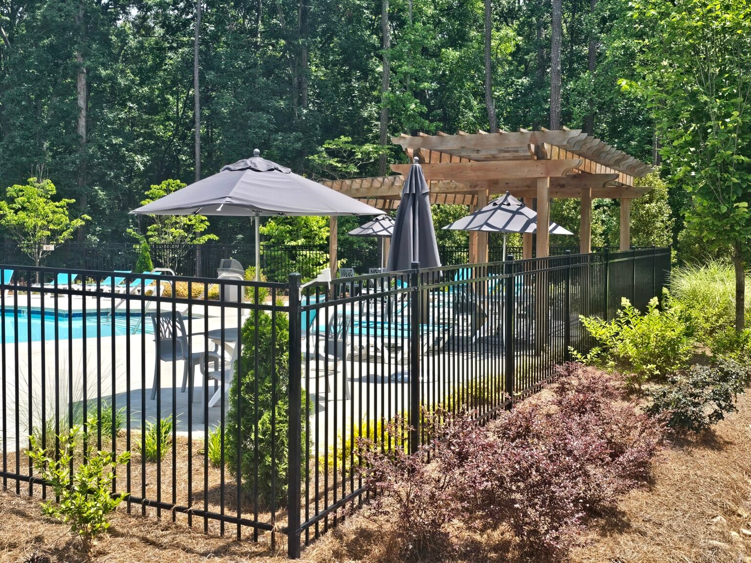 Ornamental steel fence installed by Metro Area Fence in Alpharetta, Georgia