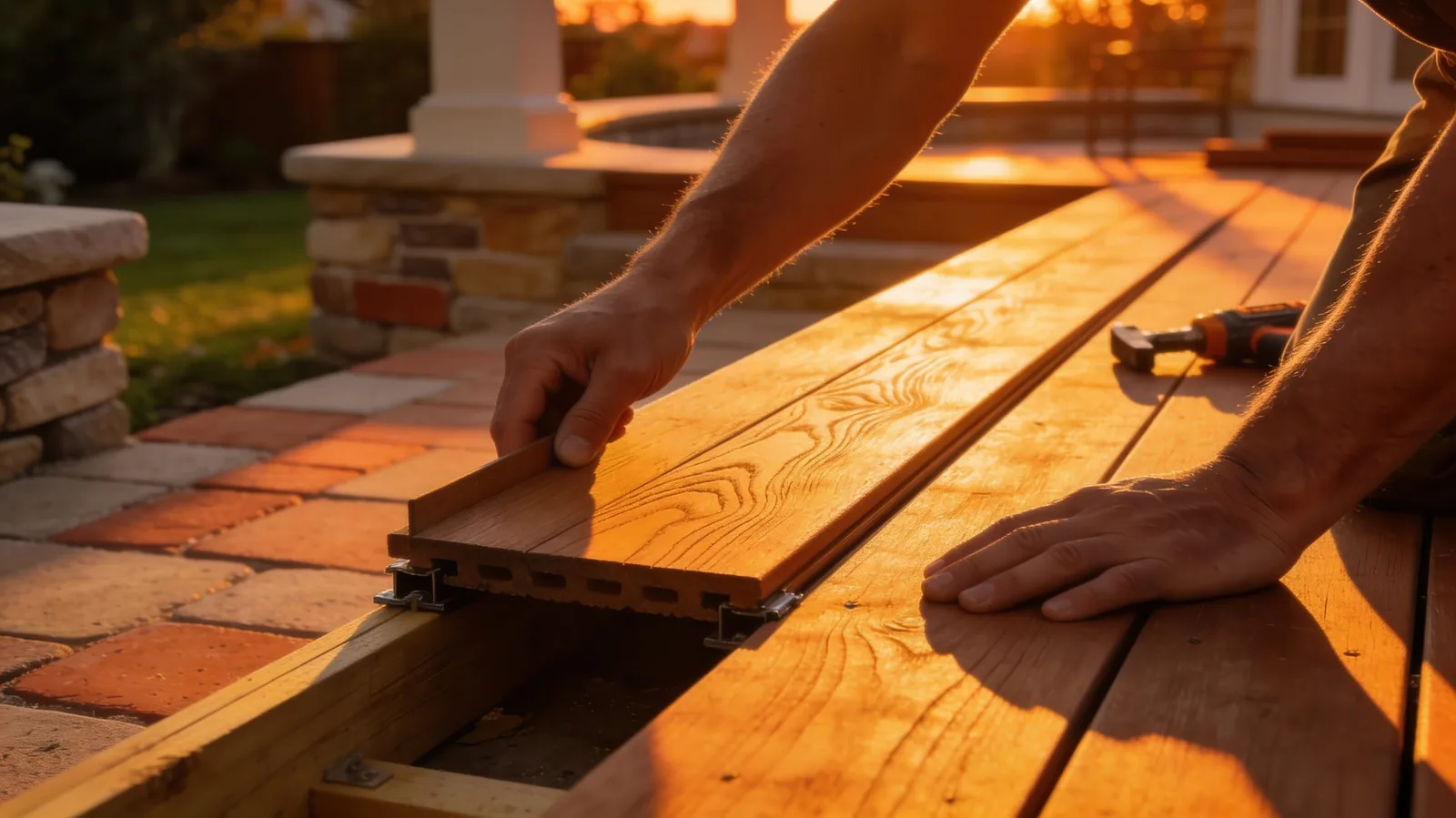Deck board installation detail